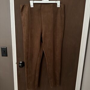 Loft Brown Suede-Look Pants